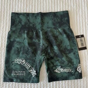 Darc Sport Green Stone Marble Athletic Shorts